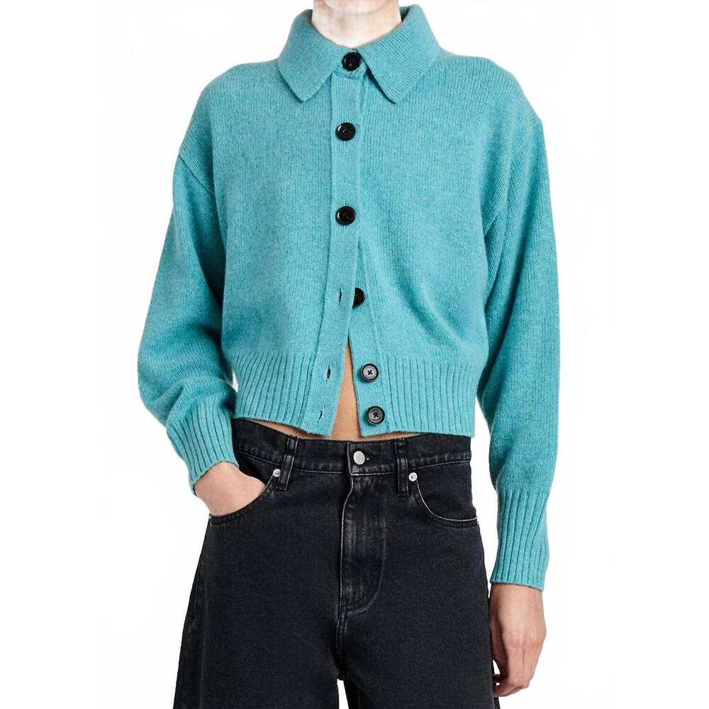 NEW PROENZA SCHOULER rocio cashmere cardigan in teal